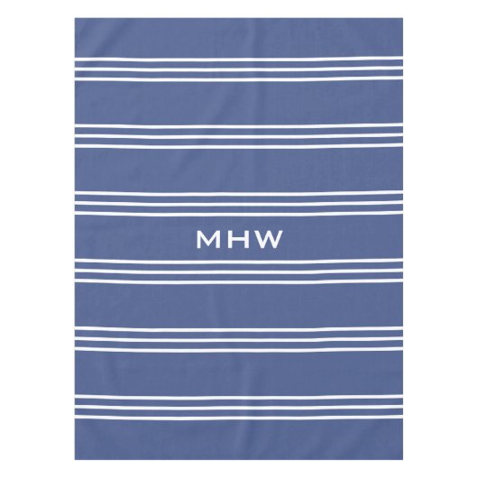 Nappe Marine Blue Stripes personnalisées monogrammes nap (Devant)