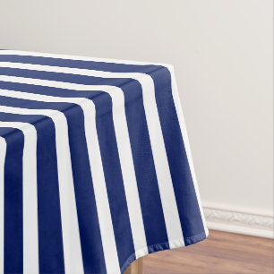 Nappe Marine moderne bleu & blanc rayures nautiques moti