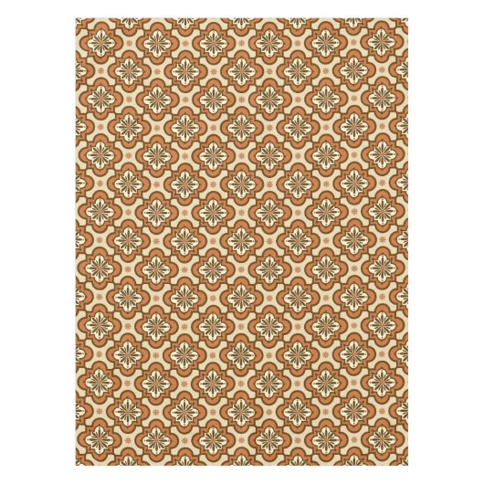 Nappe Marocain motif en carreaux - Rust et Tan (Devant)