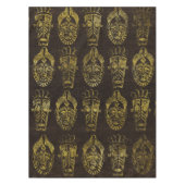 Nappe Masques africains d'or sur le bois (Devant)