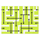 Nappe Maze d'art géométrique rétro Chartreuse (Devant (Horizontal))