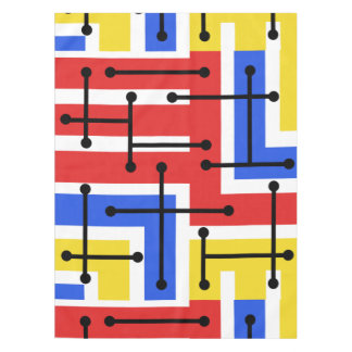 Nappe Maze d'art géométrique rétro Couleurs primaires