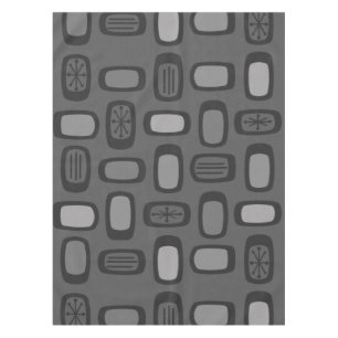 Nappe MCM arrondi au milieu du siècle Rectangles gris ce