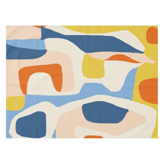 Nappe Me & mien, Formes Pastel Abstraites de Bohême (Devant (Horizontal))