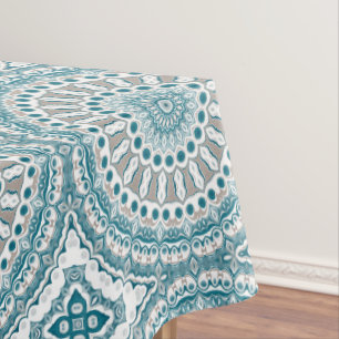 Nappe Médaillon peint Motif en bleu et gris