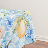 Nappe Mediterranean Blue Tile Yellow Lemon Watercolor (In Situ)