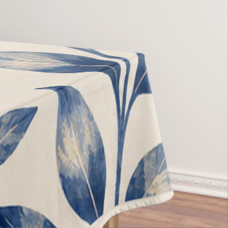 Nappe Mediterranean Blue Watercolor Foliage Tablecloth