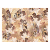 Nappe Mélange exotique Tons Brown Plumes d'oiseaux Impri (Devant (Horizontal))