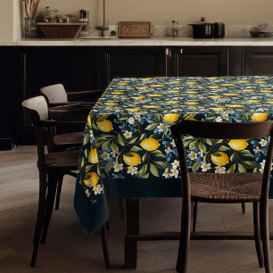 Nappe Mélons jaune méditerranéen bleu marine