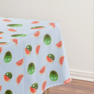 Nappe Melons Tropicaux sur Fond Bleu Clair