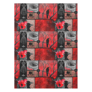 Nappe Ménagerie rouge et noire