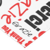 Nappe Merci multilingue de typographie rouge noire (Angle)