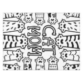 Nappe Mère Chat Noir & Blanc Pour Amoureux de les chats (Devant (Horizontal))