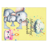 Nappe Mère et bébé Joyeux anniversaire (Devant (Horizontal))