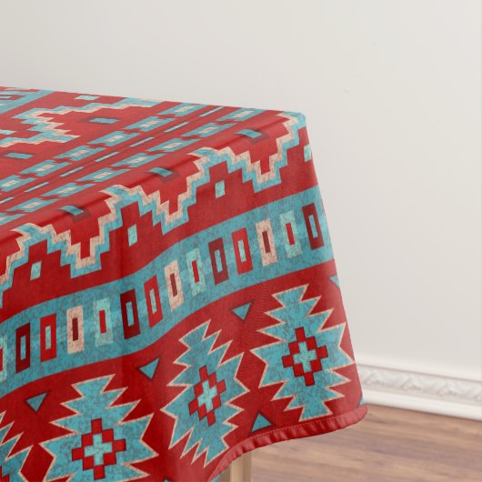 Nappe Mesas Sud-Ouest Turquoise & Rouge Petit (In Situ)