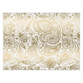 Nappe MetallicOr Blanc Floral Paisley (Devant (Horizontal))