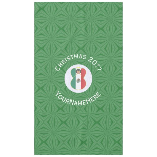Nappe Mexican Angel Christmas Flag Personalized Text (Devant)