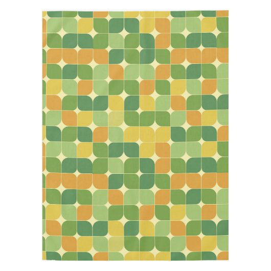 Nappe Mi-siècle Abstrait vert orange jaune (Devant)