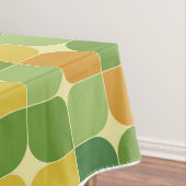 Nappe Mi-siècle Abstrait vert orange jaune (In Situ)