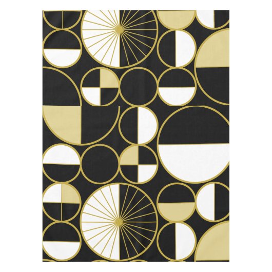 Nappe Mi-siècle Cercles modernes Moitié Or Noir (Devant)
