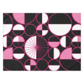Nappe Mi-siècle Cercles modernes Moitié rose noir (Devant (Horizontal))