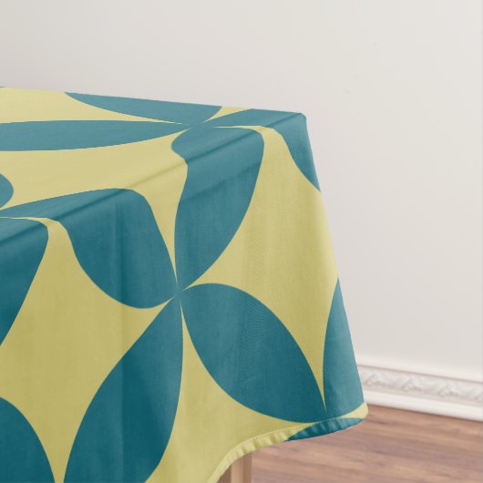 Nappe Mi-siècle Mod Géométrique Rétro Moderne Bleu Vert (In Situ)