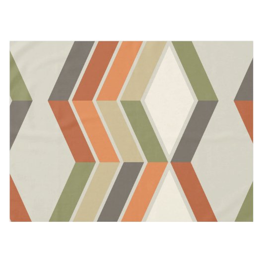 Nappe Mi-Siècle Moderne Diagonal Grandes Vert Orange (Devant (Horizontal))