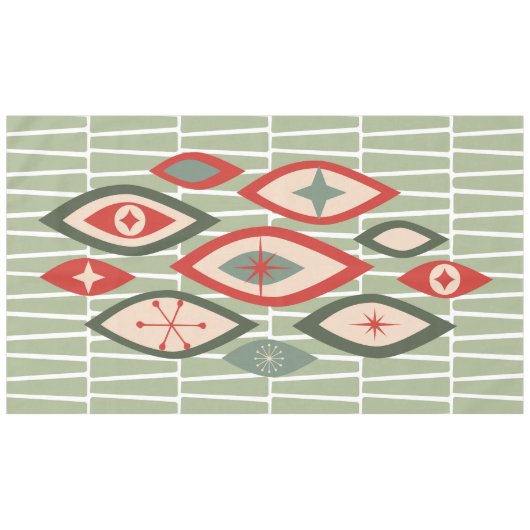 Nappe Mi-Siècle moderne Formes atomiques Vert, Rouge (Devant (Horizontal))