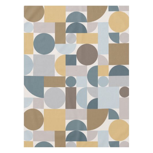 Nappe Mi-siècle moderne Géométrique Or Bleu (Devant)