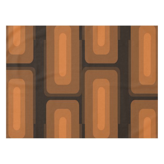 Nappe Mi-Siècle Moderne Long Rectangles Brûlé Orange (Devant (Horizontal))