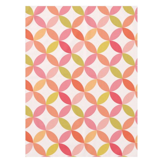 Nappe Mi-siècle moderne rose rouge orange Cercles (Devant)