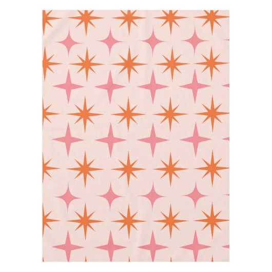 Nappe Mi-Siècle Rétro Starburs Motif rose orange (Devant)