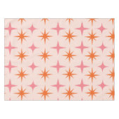 Nappe Mi-Siècle Rétro Starburs Motif rose orange (Devant (Horizontal))