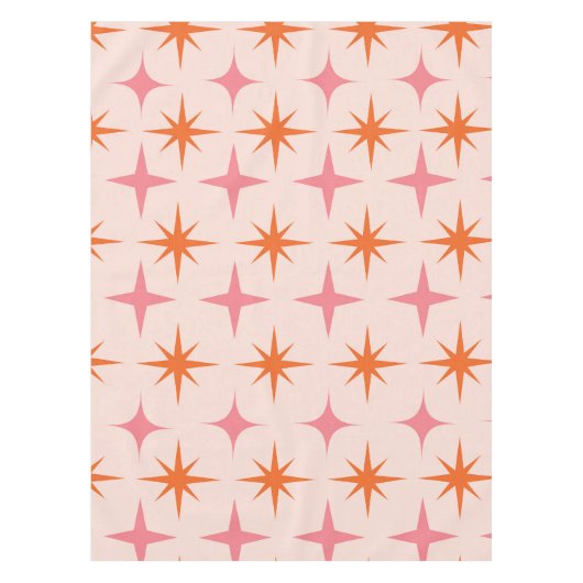 Nappe Mi-Siècle Rétro Starburs Motif rose orange (Devant)