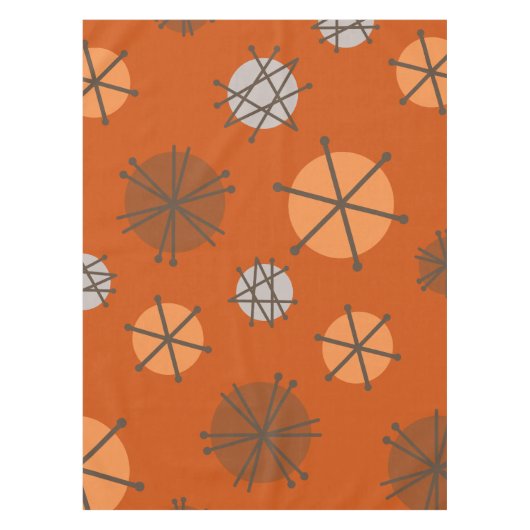 Nappe Mi-siècle Starbursts Modernes Brûlé Orange (Devant)
