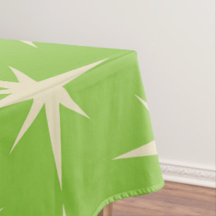 Nappe Mid Century Atomic Stars Motif sur Green