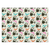 Nappe Mid Century Black Atomic Cats with Boomerangs (Devant (Horizontal))