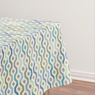 Nappe Mid Century Mod Lien géométrique Motif Petit