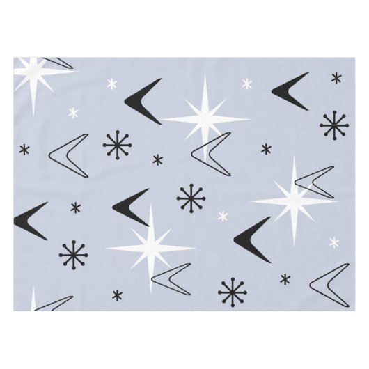 Nappe Mid Century Modern Boomerangs Silver Blue (Devant (Horizontal))