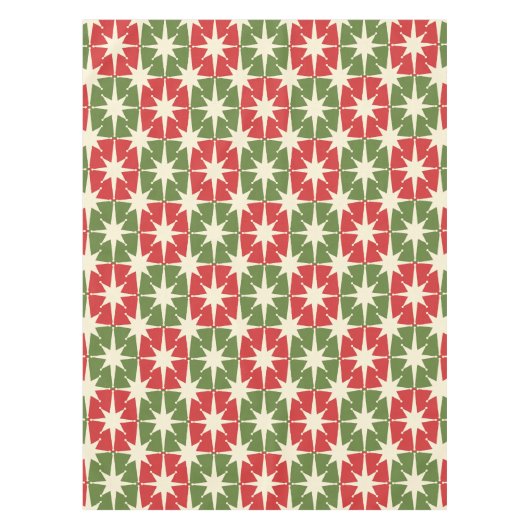 Nappe Mid Century Moderne Noël Starburts Rétro (Devant)