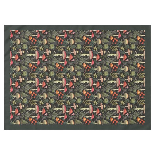 Nappe Mid-Century Mushroom Tablecloth Rustic Elegance (Devant (Horizontal))