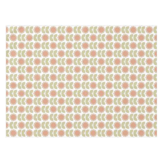 Nappe  Mid-Century Pastel Pink Retro Floral Pattern (Devant (Horizontal))