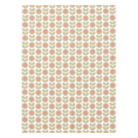 Nappe Mid-Century Pastel Pink Retro Floral Pattern (Devant)