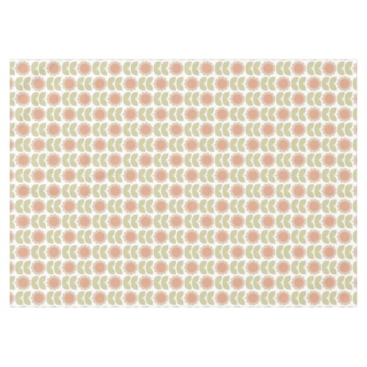Nappe Mid-Century Pastel Pink Retro Floral Pattern (Devant (Horizontal))