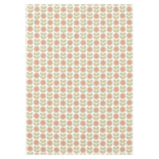 Nappe  Mid-Century Pastel Pink Retro Floral Pattern (Devant)