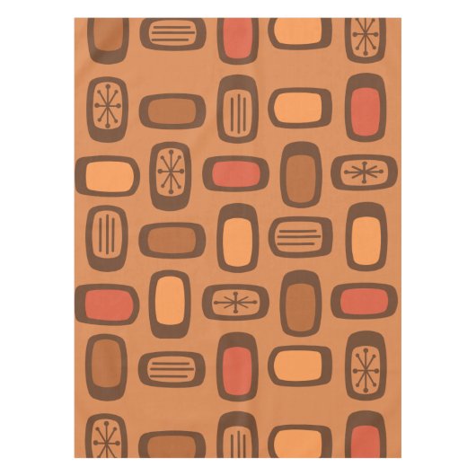 Nappe Midcentury MCM Rounded Rectangles Burnt Orange (Devant)