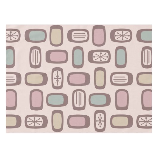 Nappe Midcentury MCM Rounded Rectangles Pink Pastel (Devant (Horizontal))