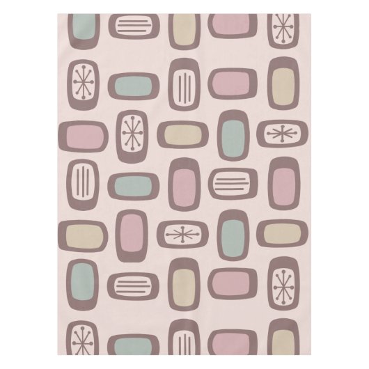 Nappe Midcentury MCM Rounded Rectangles Pink Pastel (Devant)