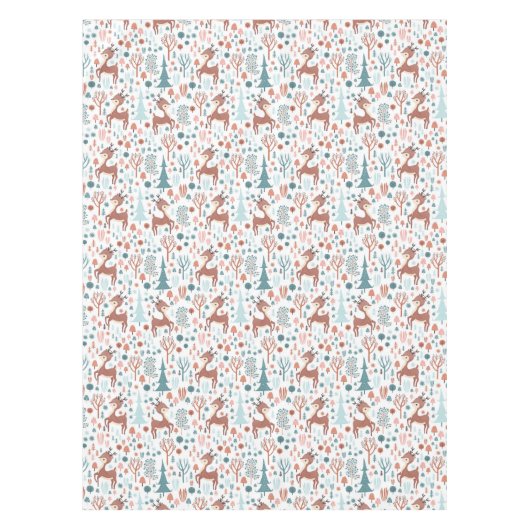 Nappe Mignonne cerf en Forêt Whimsical Noël Motif (Devant)