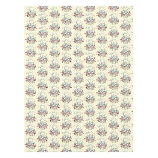 Nappe Mignonne lapin dans un panier avec des oeufs et de (Devant)